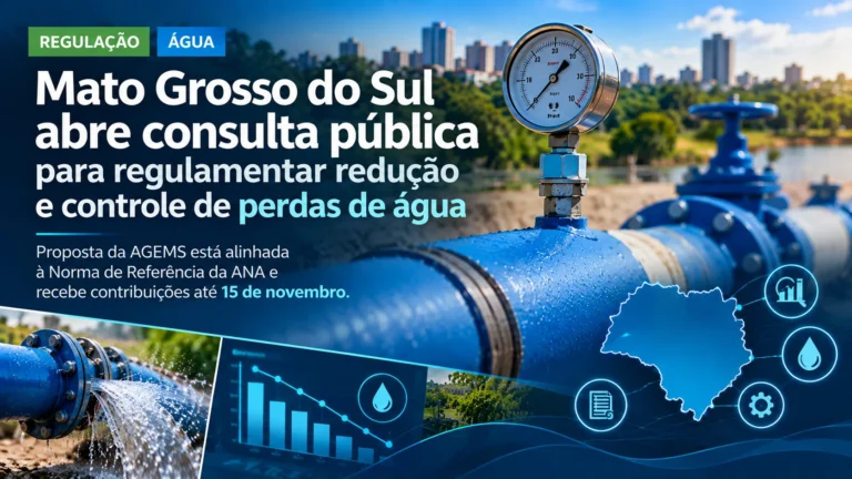 Agência reguladora de Mato Grosso do Sul recebe contribuições para regulamentar a gestão de perdas de água, em alinhamento com a Norma ANA nº 15/2025.