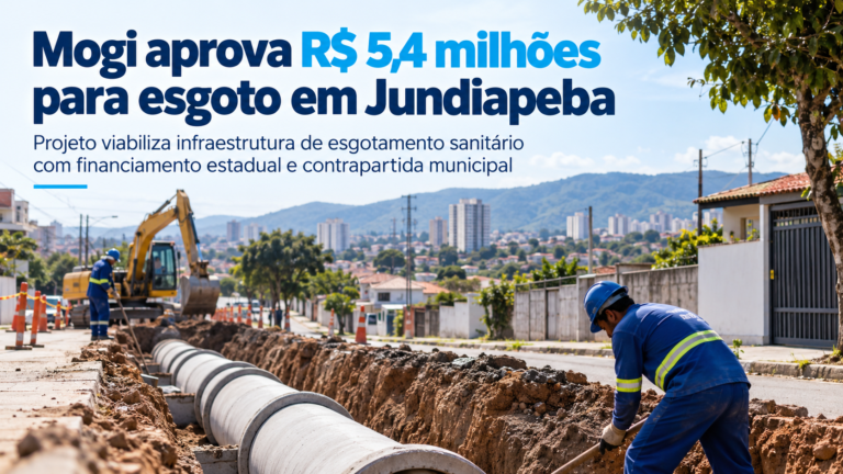 Câmara de Mogi aprova projeto que viabiliza R$ 5,4 milhões para implantação de infraestrutura de esgotamento sanitário em Jundiapeba.