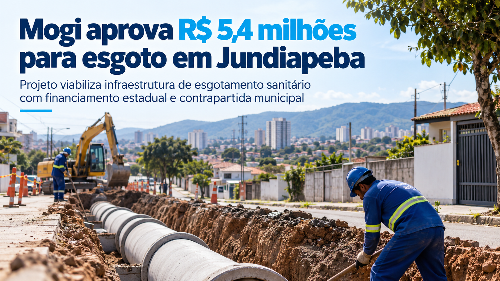 Câmara de Mogi aprova projeto que viabiliza R$ 5,4 milhões para implantação de infraestrutura de esgotamento sanitário em Jundiapeba.