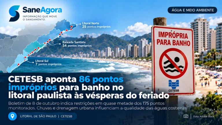 CETESB: 86 pontos impróprios para banho no litoral de SP