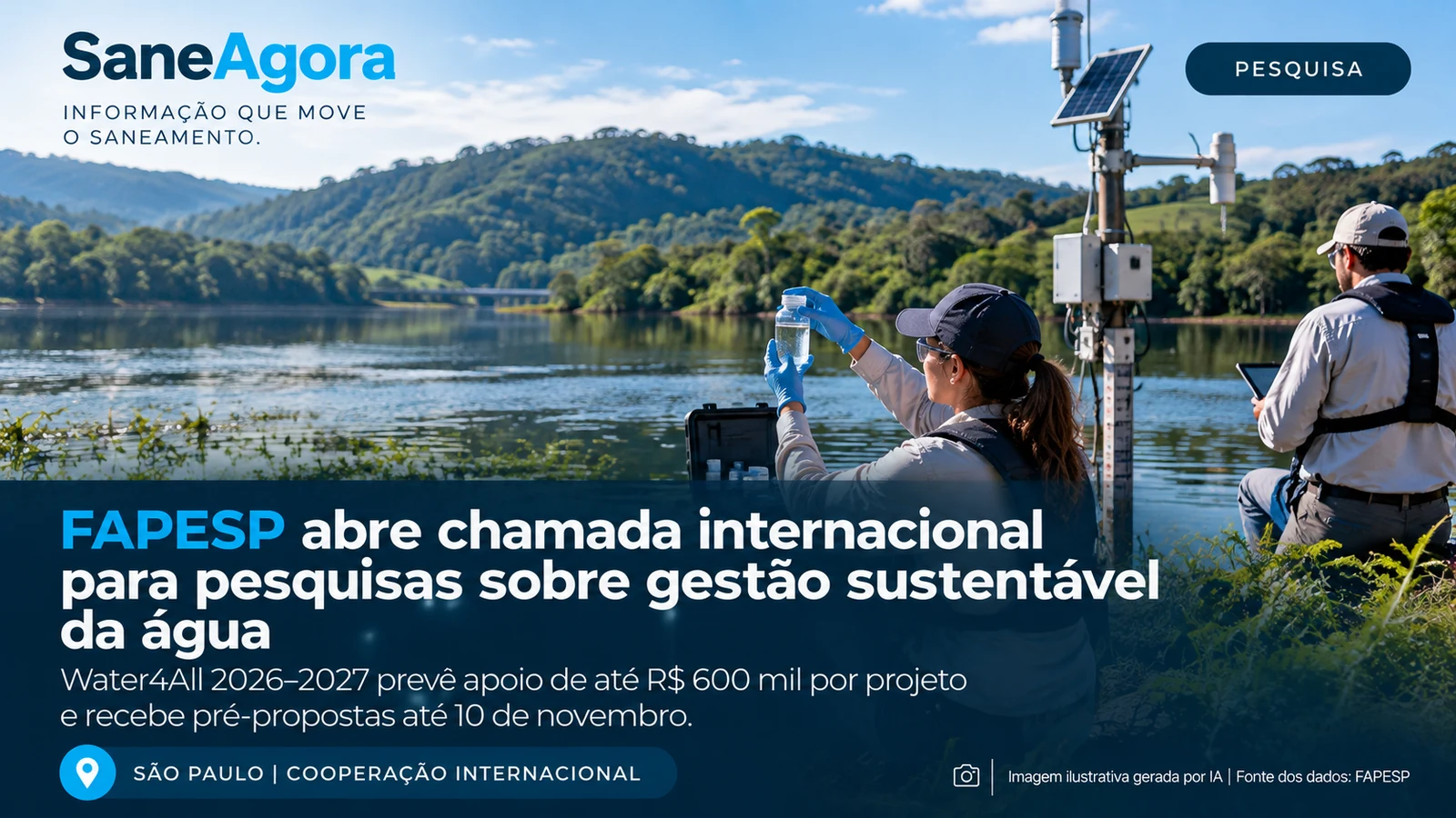 FAPESP, pesquisa em recursos hídricos, financiamento científico, gestão sustentável da água.